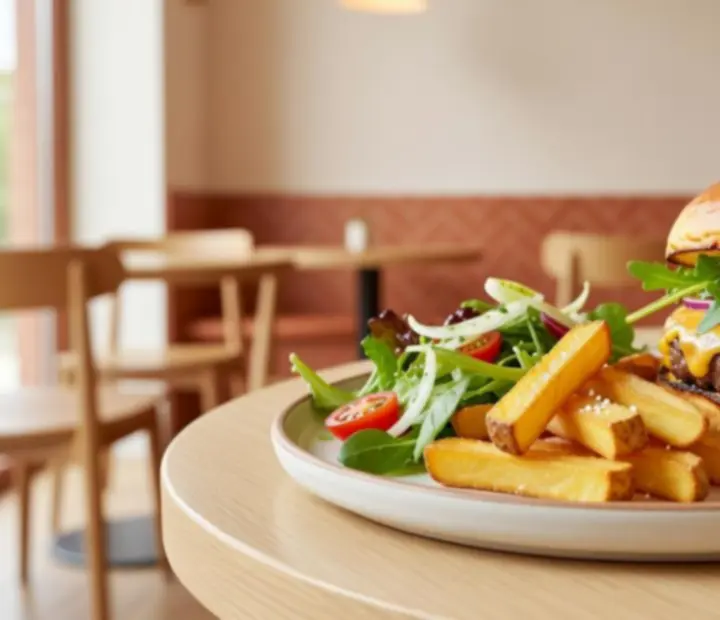 Burger maison Savryxel servi avec garnitures de saison