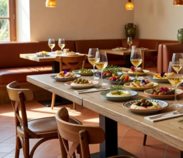 Grande table dressée chez Savryxel avec assiettes à partager et ambiance chaleureuse