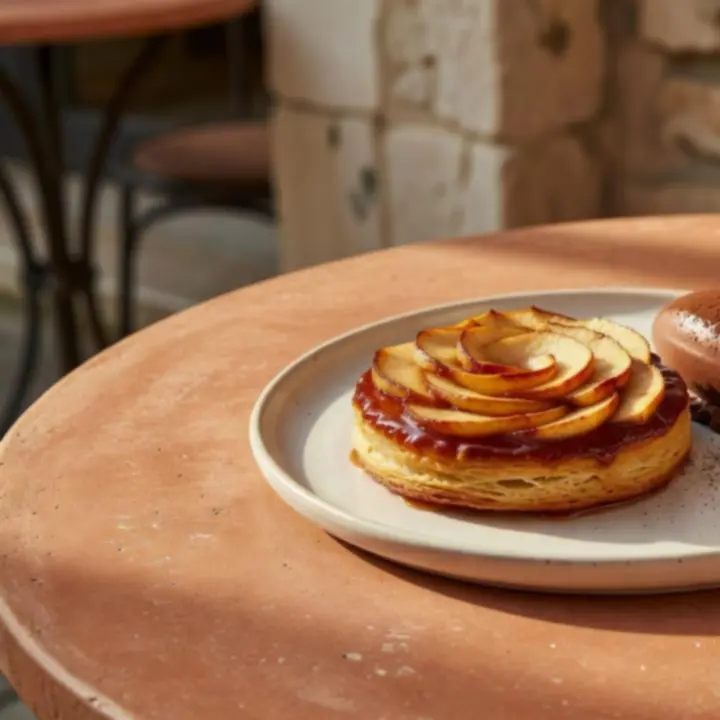 Tarte dessert gourmande dressée pour le service